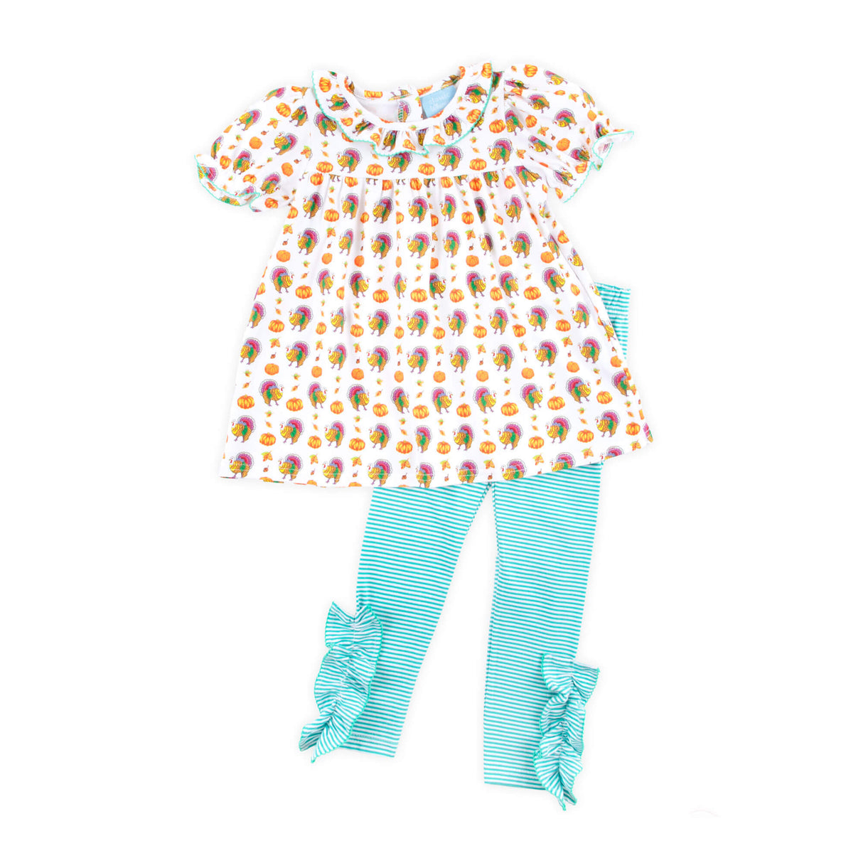 Autumn Turkey Green Stripe Amy Legging Set
