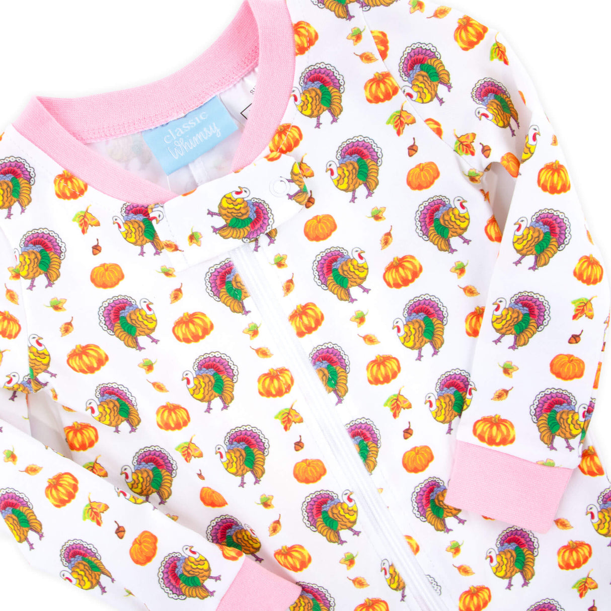 Autumn Turkey Pink Zip Sleeper