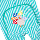 Cute Turkey Green Stripe Zip Sleeper