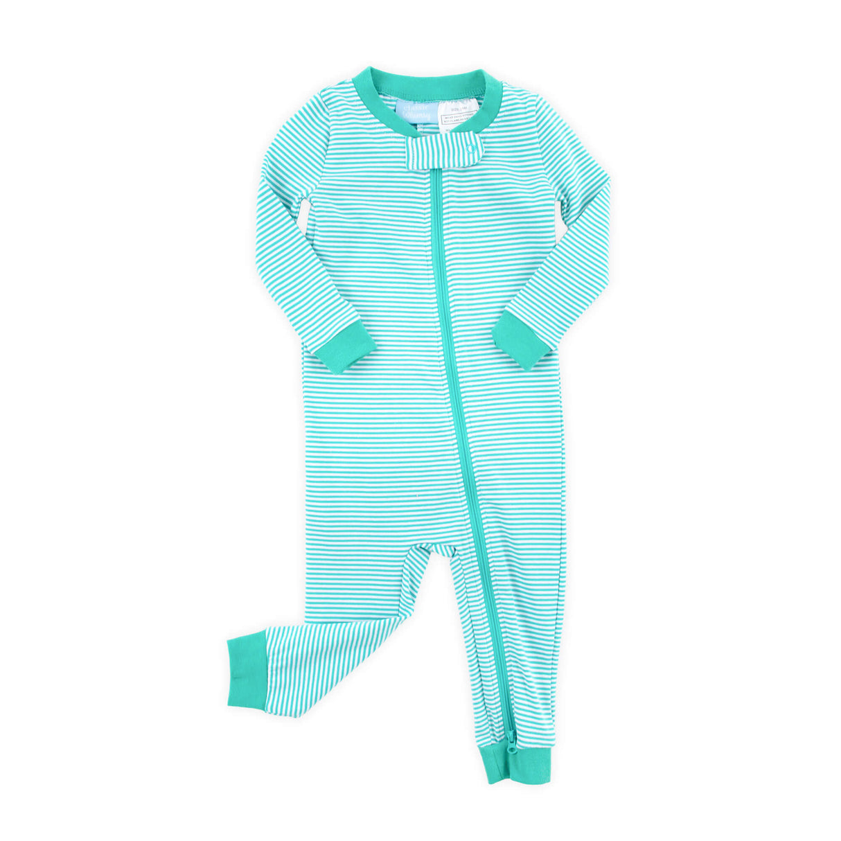 Cute Turkey Green Stripe Zip Sleeper