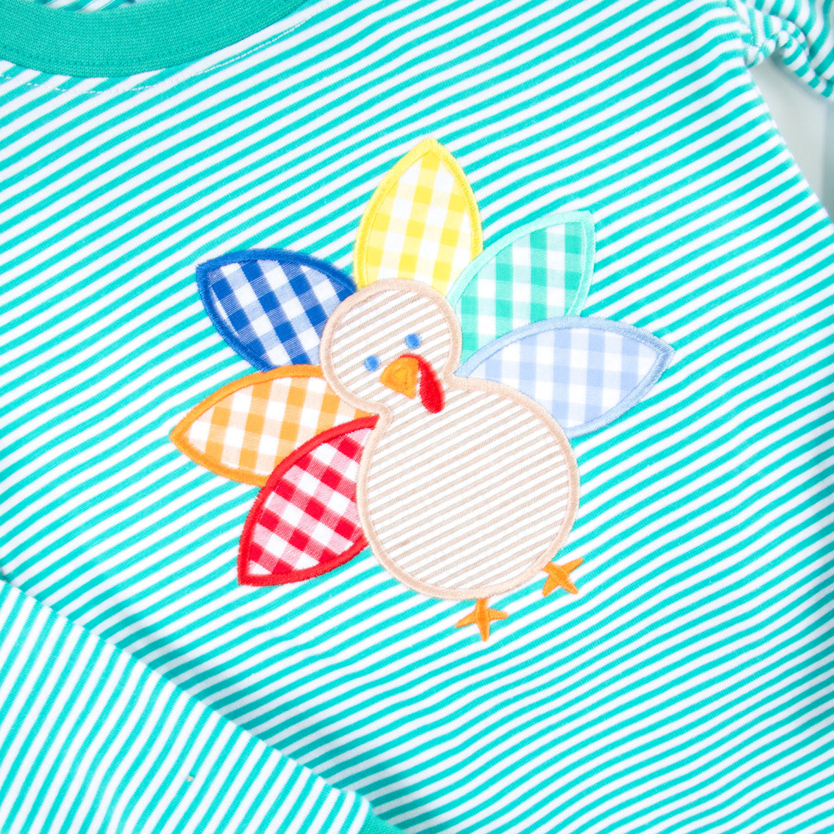Cute Turkey Green Stripe Pajamas