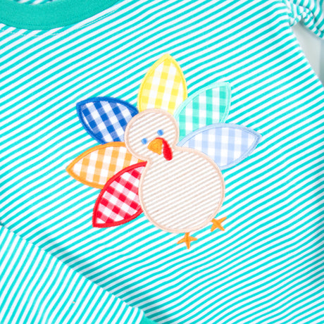 Cute Turkey Green Stripe Pajamas