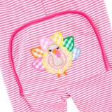 Cute Turkey Pink Stripe Zip Sleeper