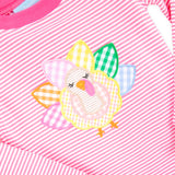 Cute Turkey Pink Stripe Pajamas