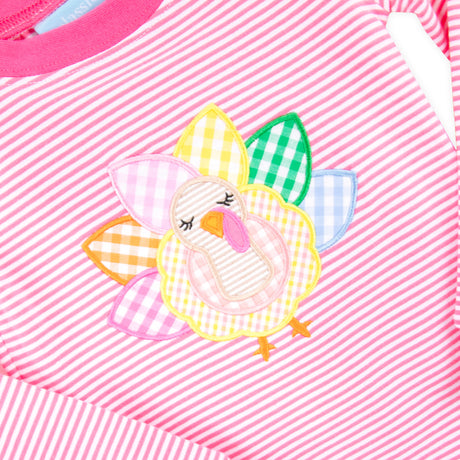 Cute Turkey Pink Stripe Pajamas