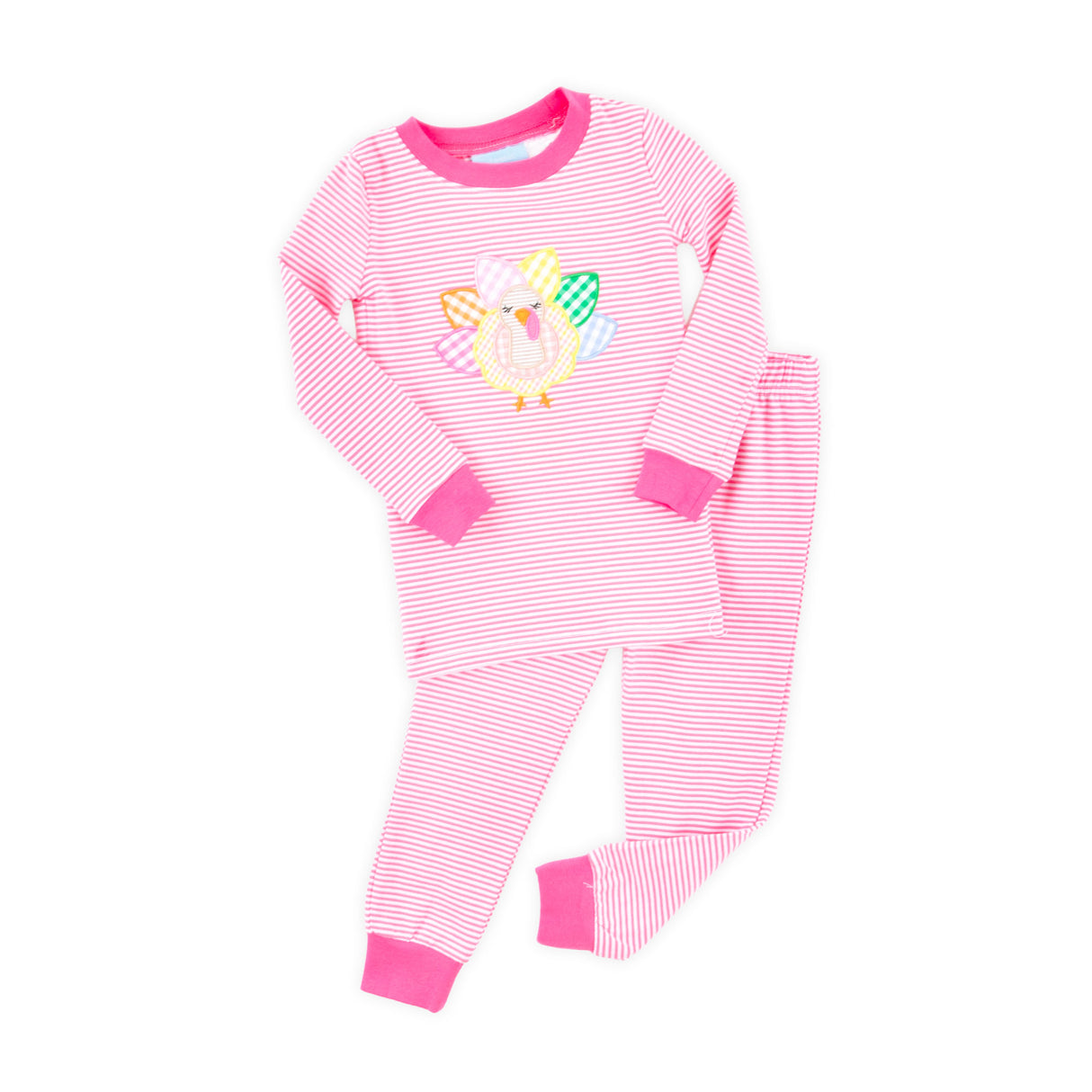 Cute Turkey Pink Stripe Pajamas