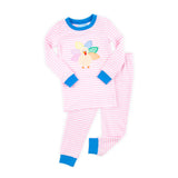 Colorful Turkey Light Pink Stripe Pajamas