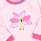 Turkey Applique Pink Izzy Dress