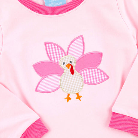 Turkey Applique Pink Izzy Dress