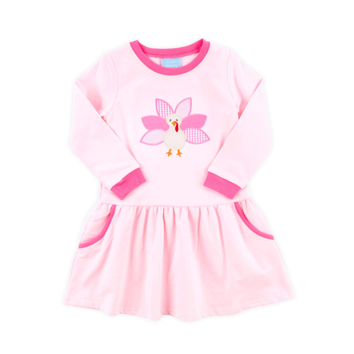 Turkey Applique Pink Izzy Dress
