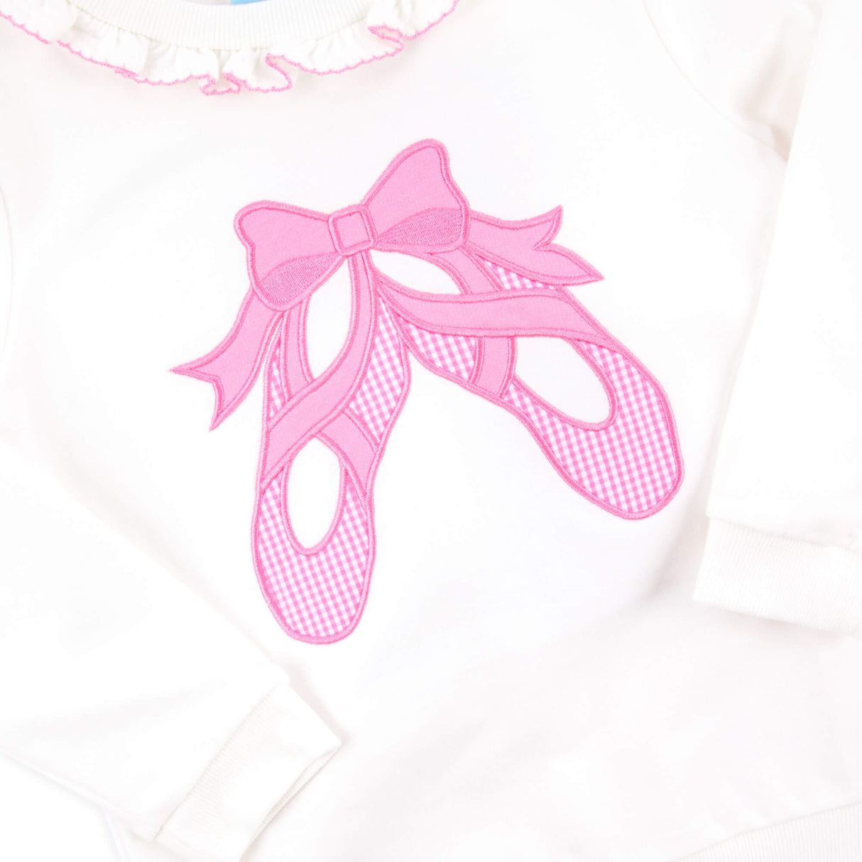 Ballet Applique Pink Ruffle Jogger Set