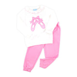 Ballet Applique Pink Ruffle Jogger Set