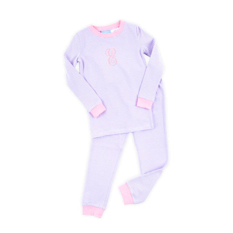 Lavender Stripe Pajamas with Pink