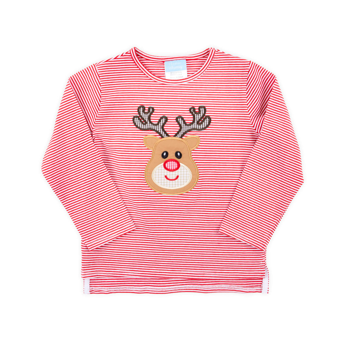 Reindeer Red Stripe Long Sleeve Shirt