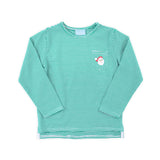 Happy Santa Green Stripe Long Sleeve Pocket Shirt