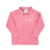 Reindeer Red Stripe Long Sleeve Polo