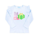 Christmas Presents Blue Long Sleeve Top