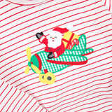 Santa's Airplane Red Stripe Jogger Set