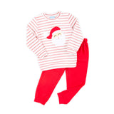 Happy Santa Red Stripe Jogger Set