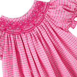Pink Plaid Smocked Bishop Bloomer Set