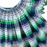 Evergreen Plaid Smocked Bishop Bloomer Set