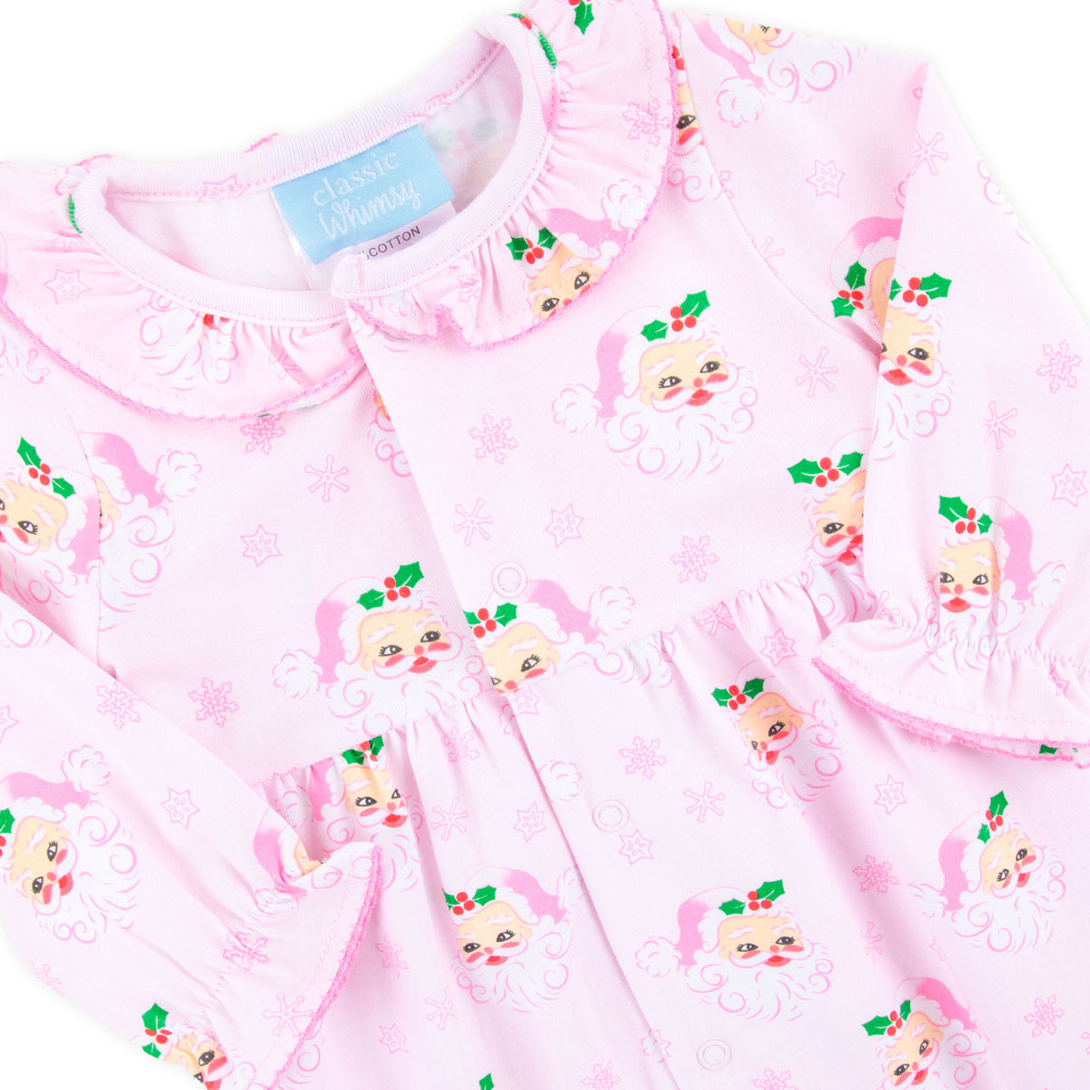 Vintage Santa Pink Ruffle Sleeper