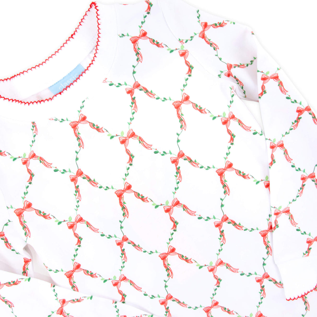 Bow Lattice White Pajamas