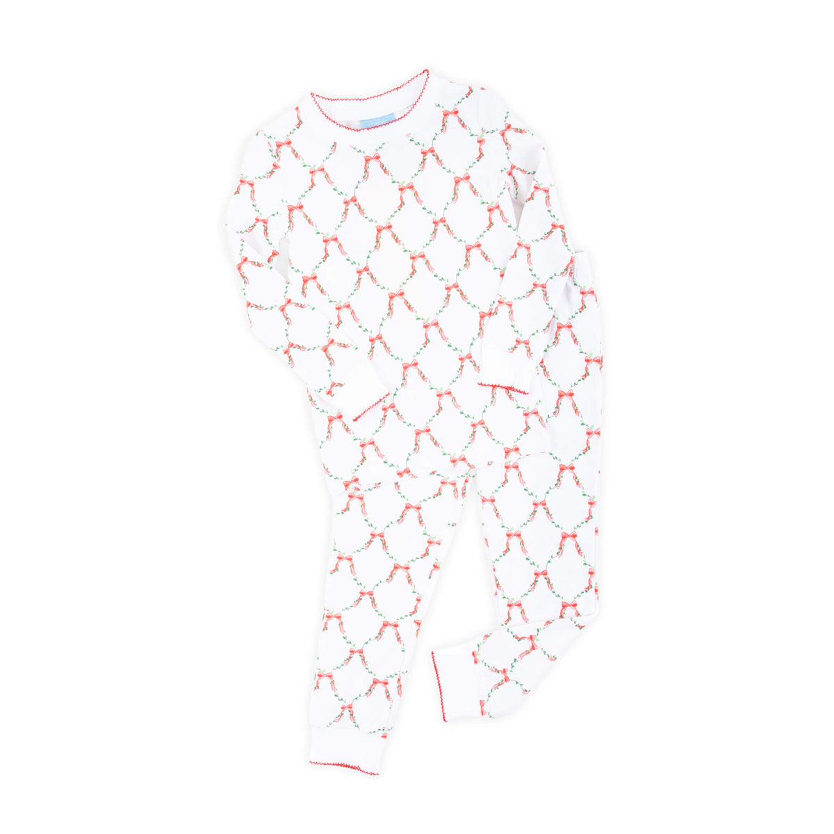 Bow Lattice White Pajamas