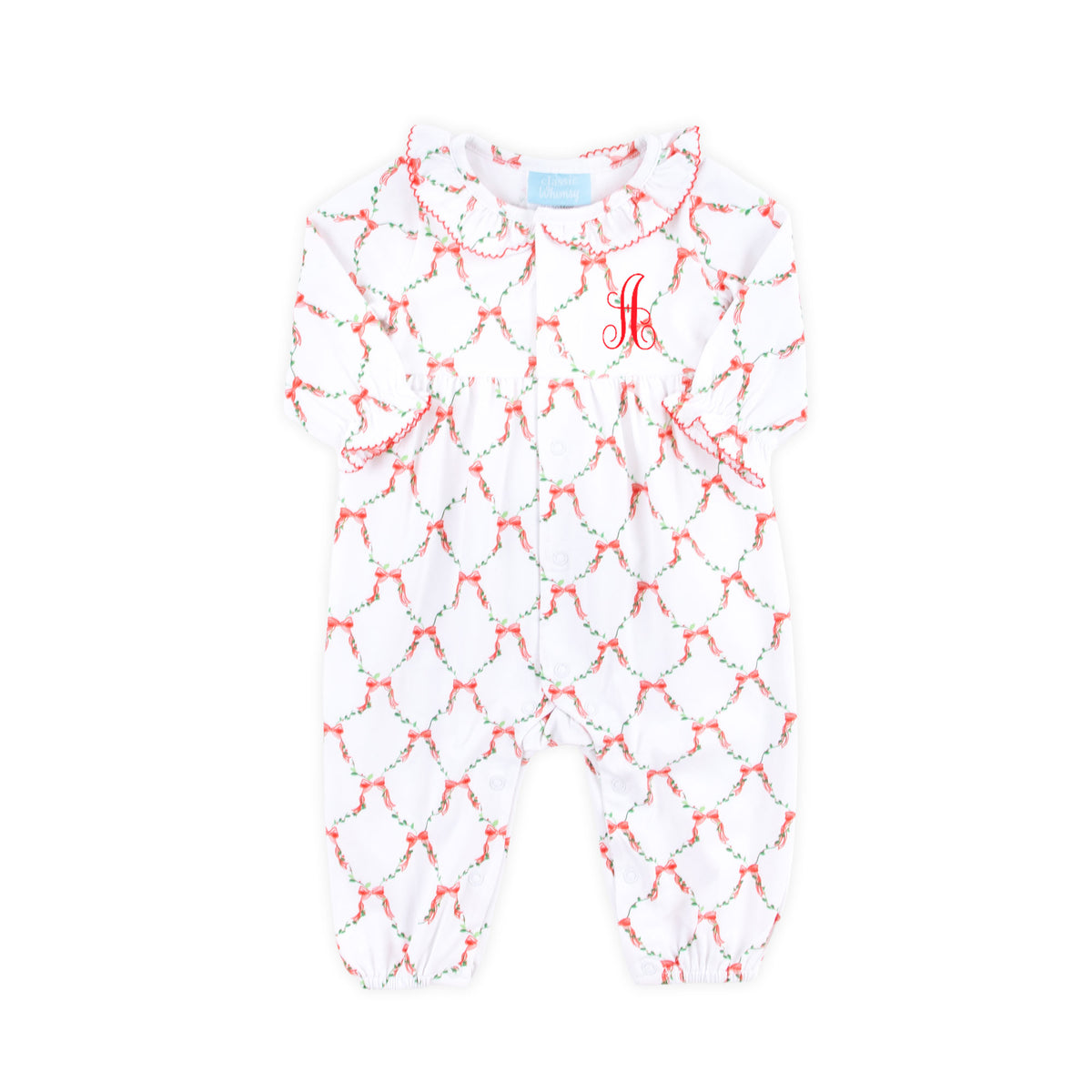 Bow Lattice White Ruffle Sleeper