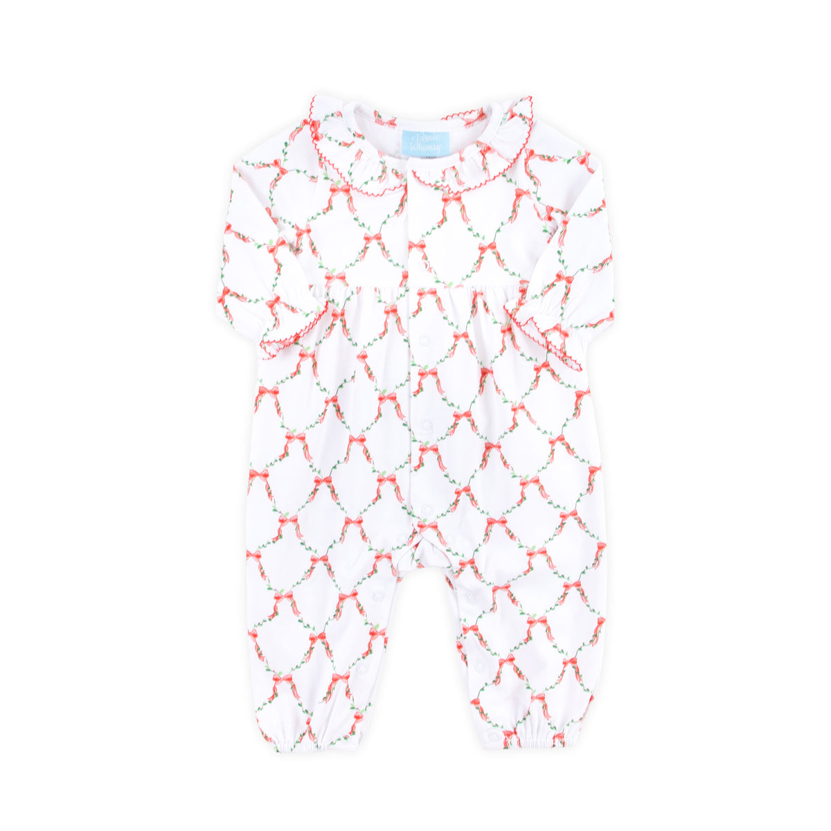 Bow Lattice White Ruffle Sleeper