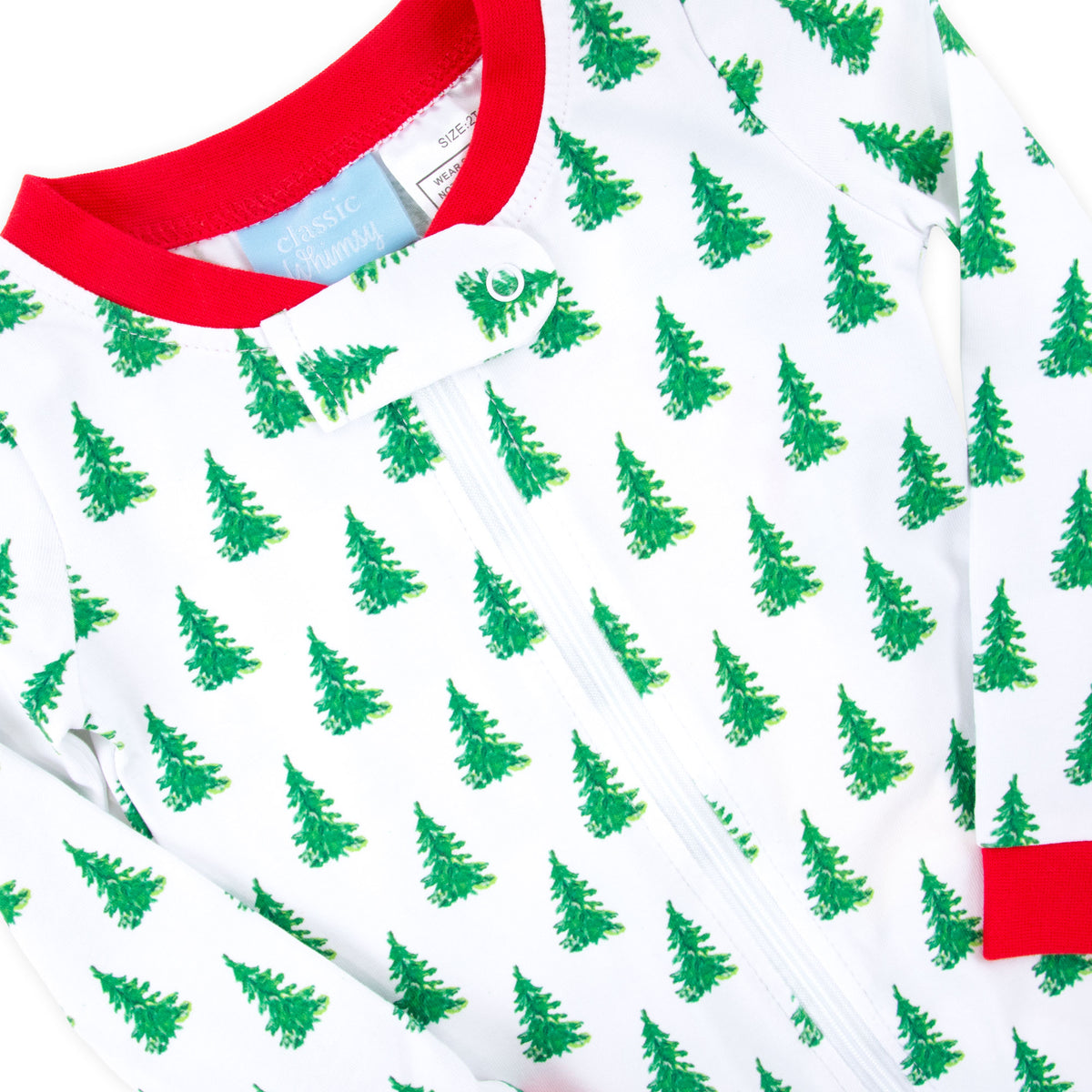 Christmas Tree White Zip Sleeper