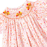 Turkey Smocked Pink Floral Bishop Dress