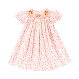 Turkey Smocked Pink Floral Bishop Dress