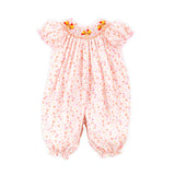 Turkey Smocked Pink Floral Bishop Long Bubble