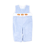 Gobblin' Along Smocked Blue Windowpane Longall