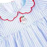 Happy Santa Blue Stripe Lola Dress