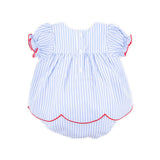 Happy Santa Blue Stripe Skirt Bubble
