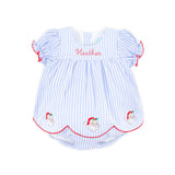 Happy Santa Blue Stripe Skirt Bubble