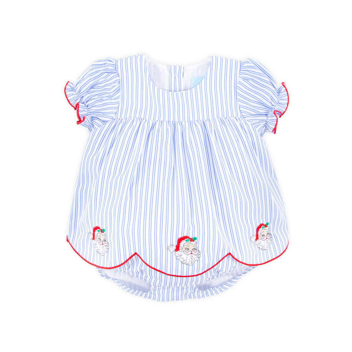 Happy Santa Blue Stripe Skirt Bubble