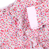 Pink Floral Quilted Ruffle Coat