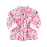 Pink Floral Quilted Ruffle Coat