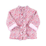 Pink Floral Quilted Ruffle Coat
