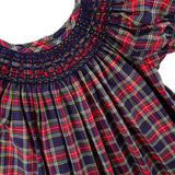 St. Louis Plaid Red Plaid Smocked Bishop Dress