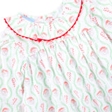 Candy Cane Ruffle Collared Dress