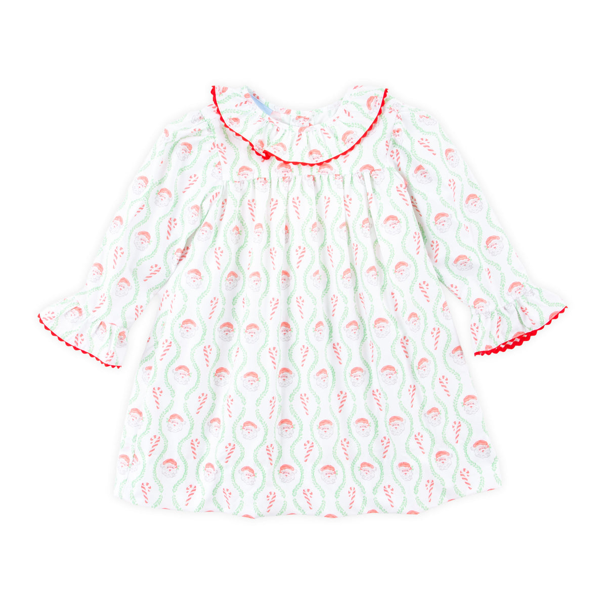 Candy Cane Ruffle Collared Dress
