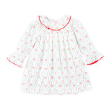 Candy Cane Ruffle Collared Dress