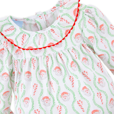 Candy Cane Ruffle Collared Bubble
