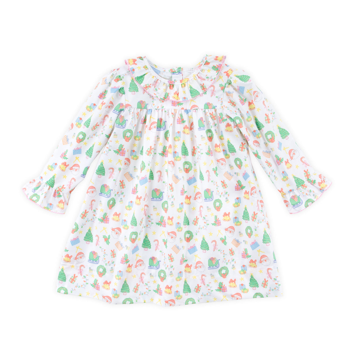 Christmas Spirit Ruffle Collared Dress
