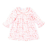 Christmas Toile Red Ruffle Collared Dress