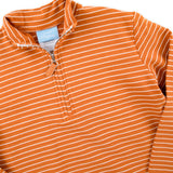 Burnt Orange Stripe French Terry Half Zip Pullover